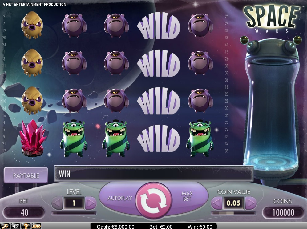 Space wars slot game now available