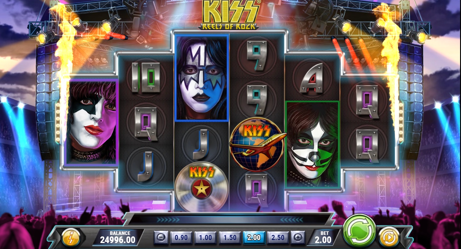 Kiss - Reels of Rock, base slot game