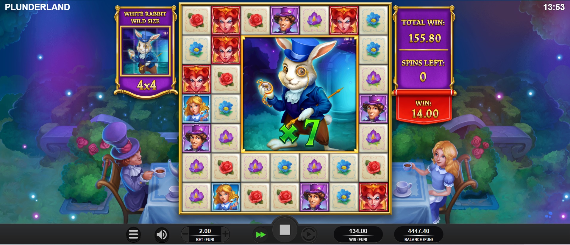 Plunderland slot, Free spins feature