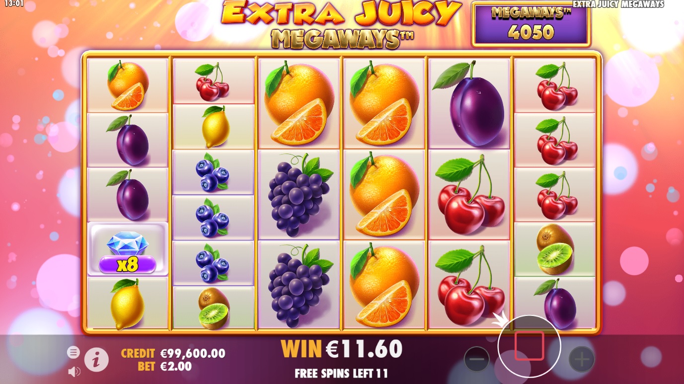 Extra Juicy Megaways, Free spins feature