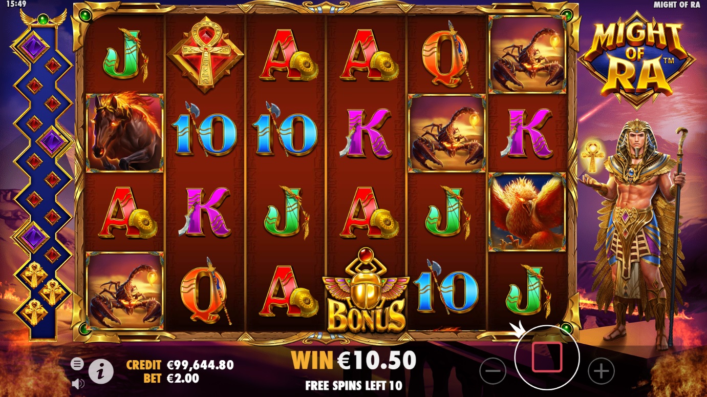 Might of Ra, Free spins feature