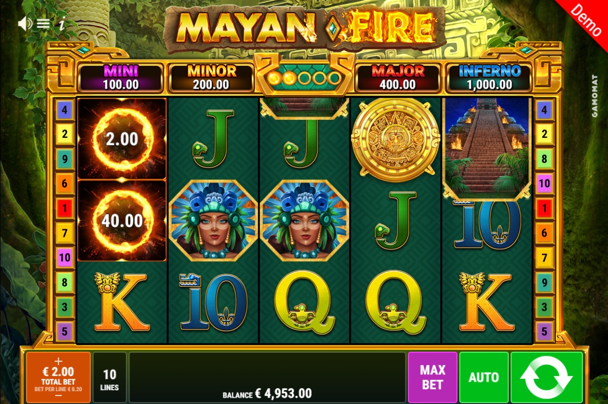 Mayan Fite slot, Base game