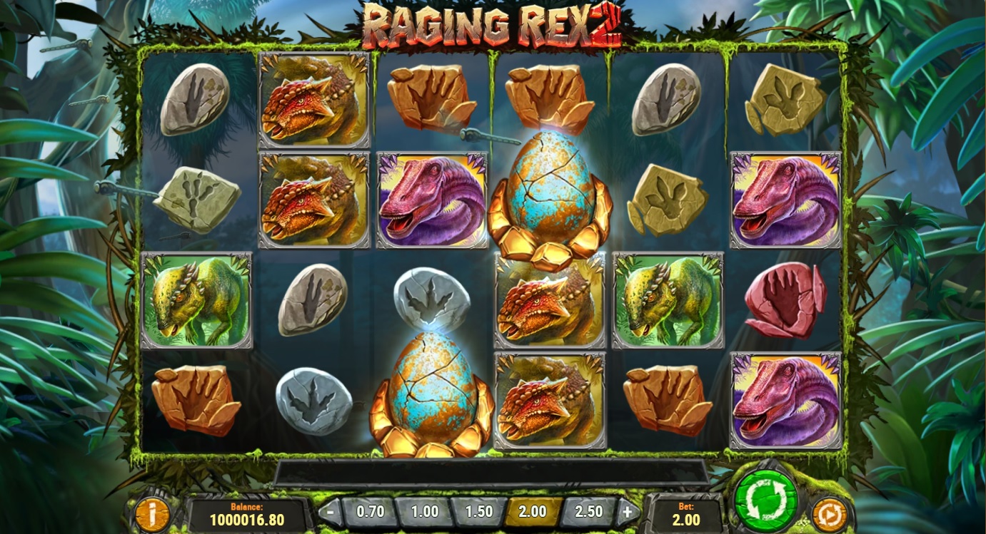 Raging Rex 2, Base slot reels
