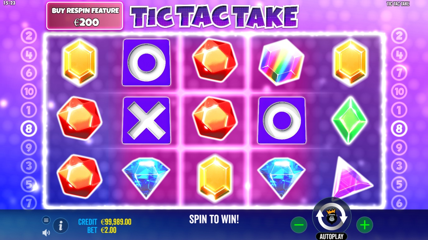 Tic Tac Take, Base slot game