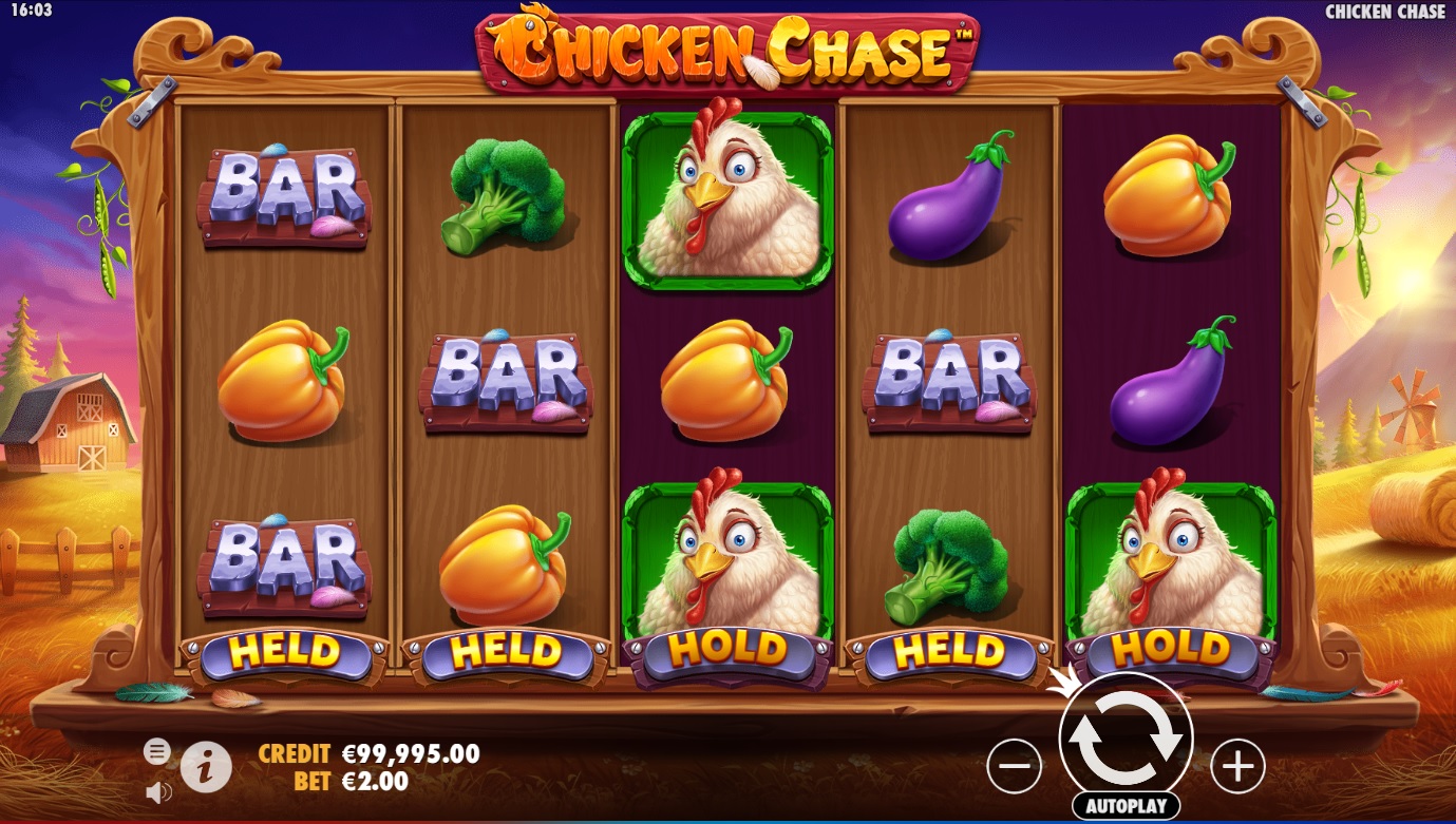 Chicken Chase slot, Spin & Hold Feature