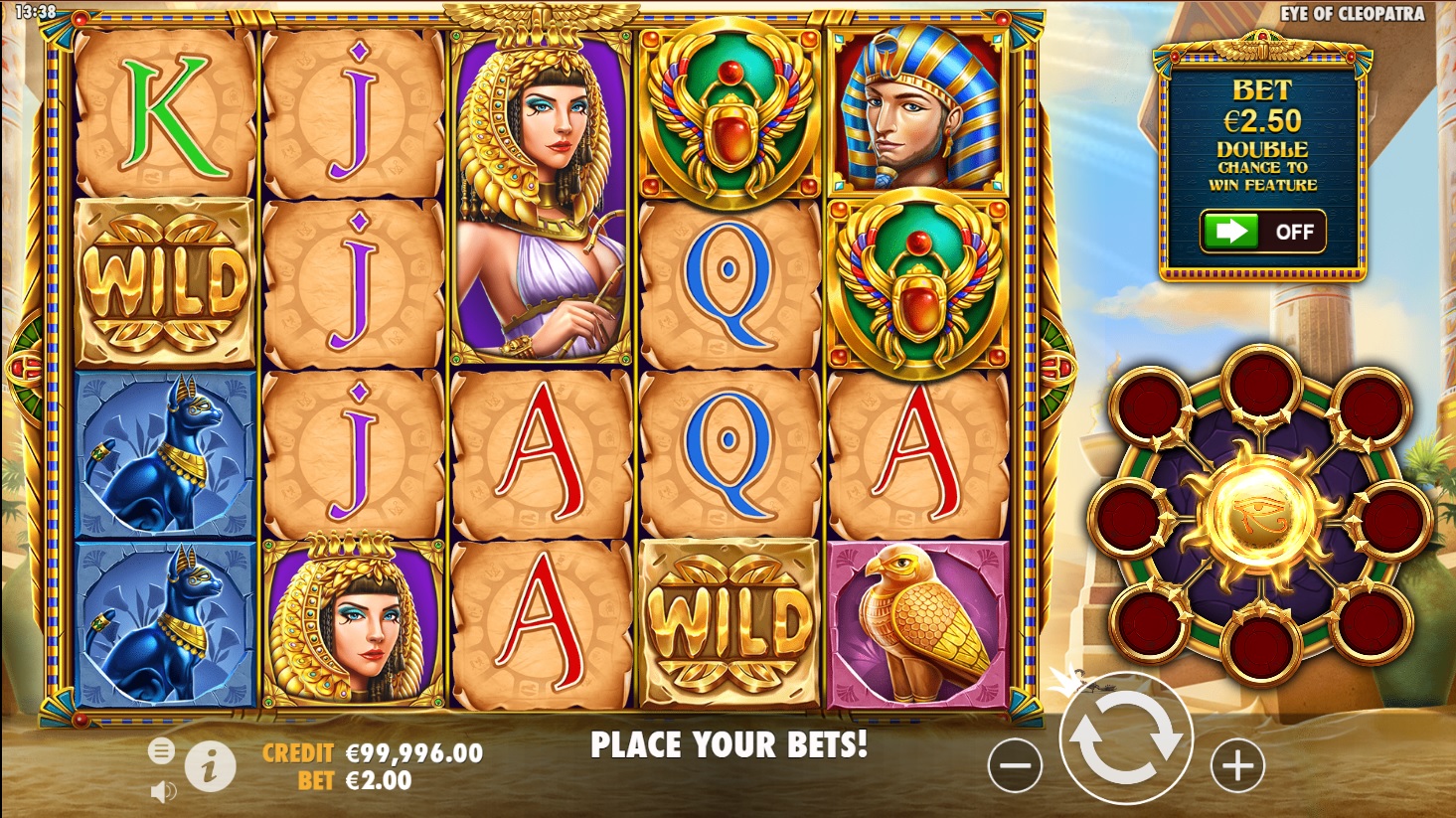 Eye of Cleopatra slot, Base game