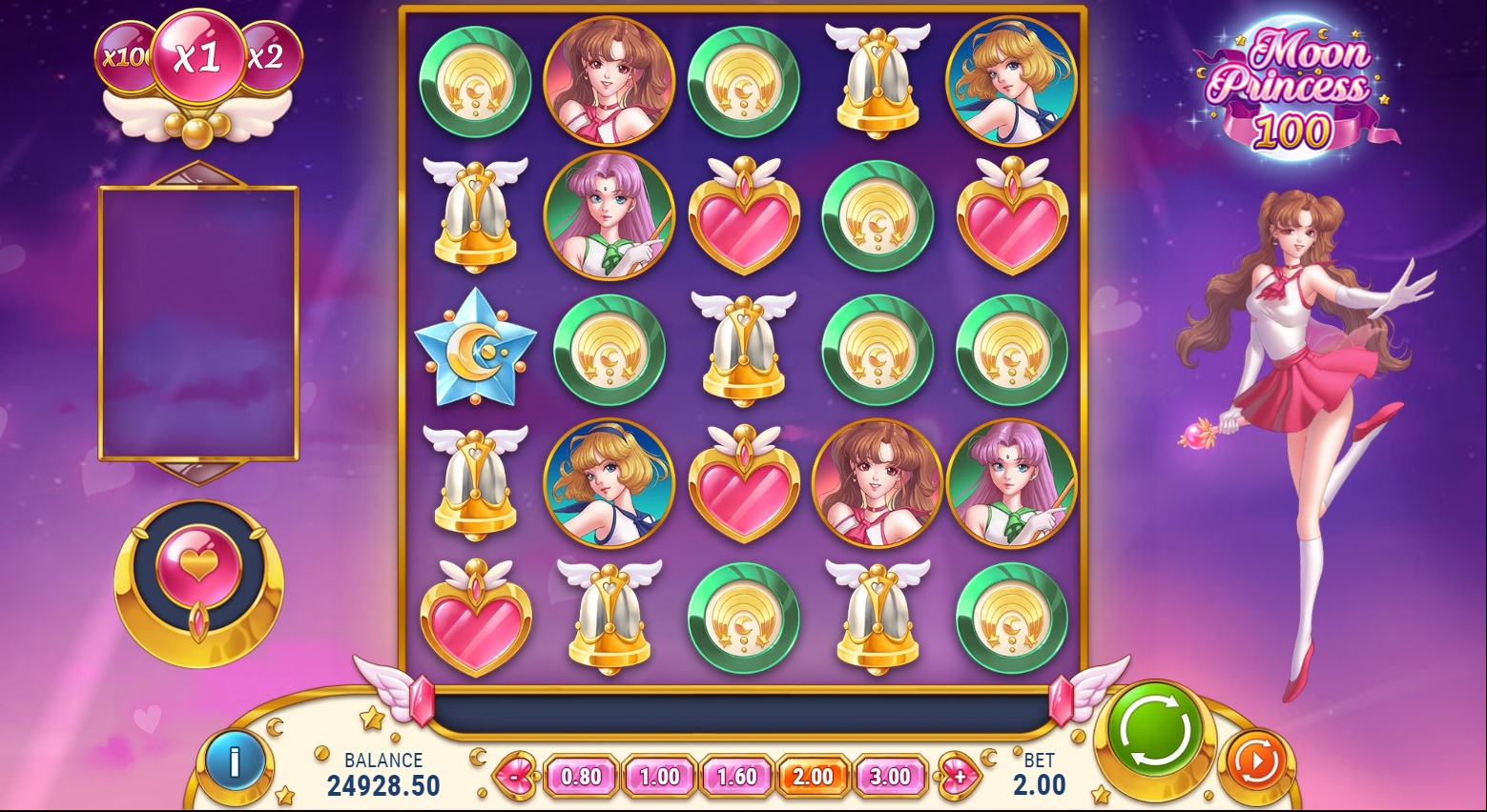 Moon Princess 100 slot, base game