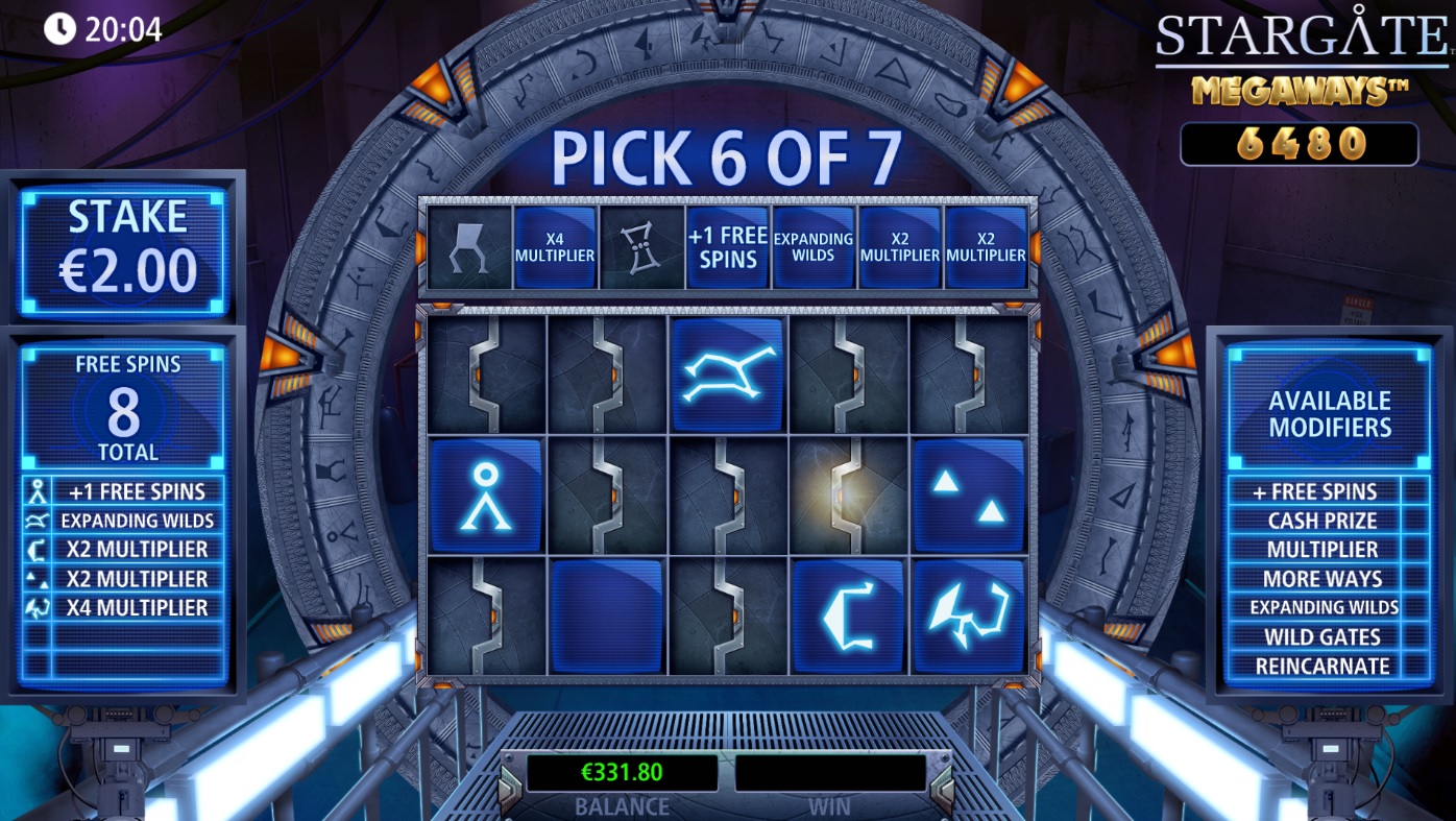 Stargate Megaways slot, Pick Modifiers