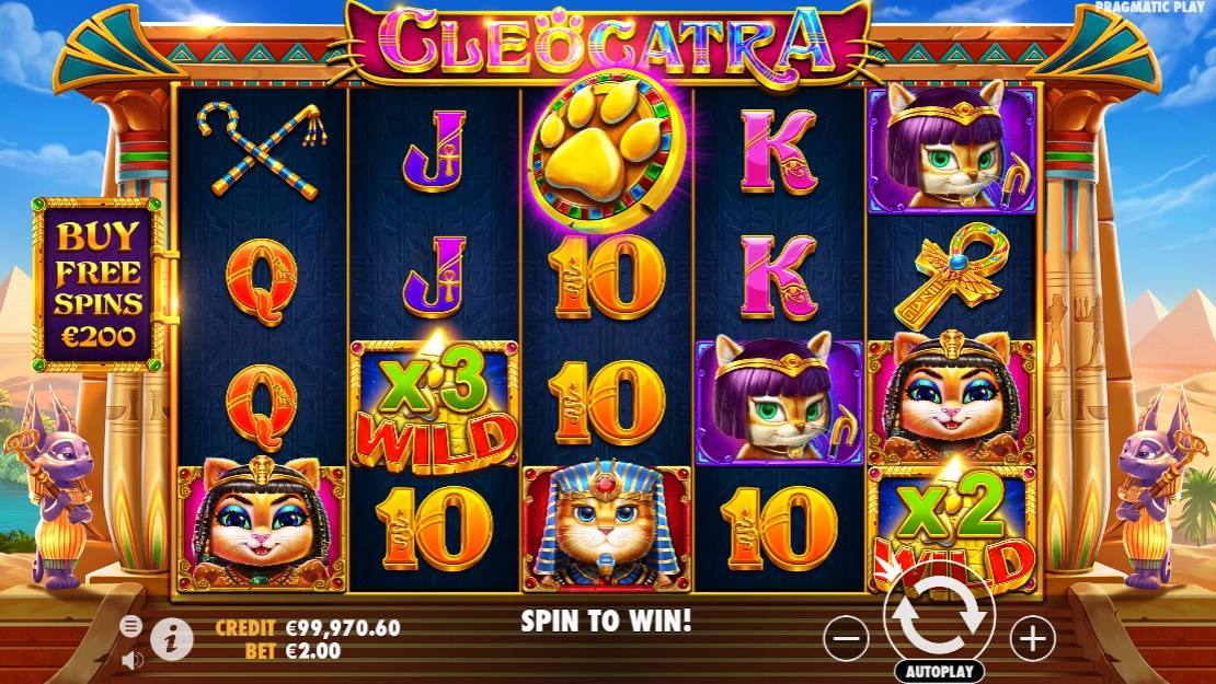 Cleocatra, Base slot game