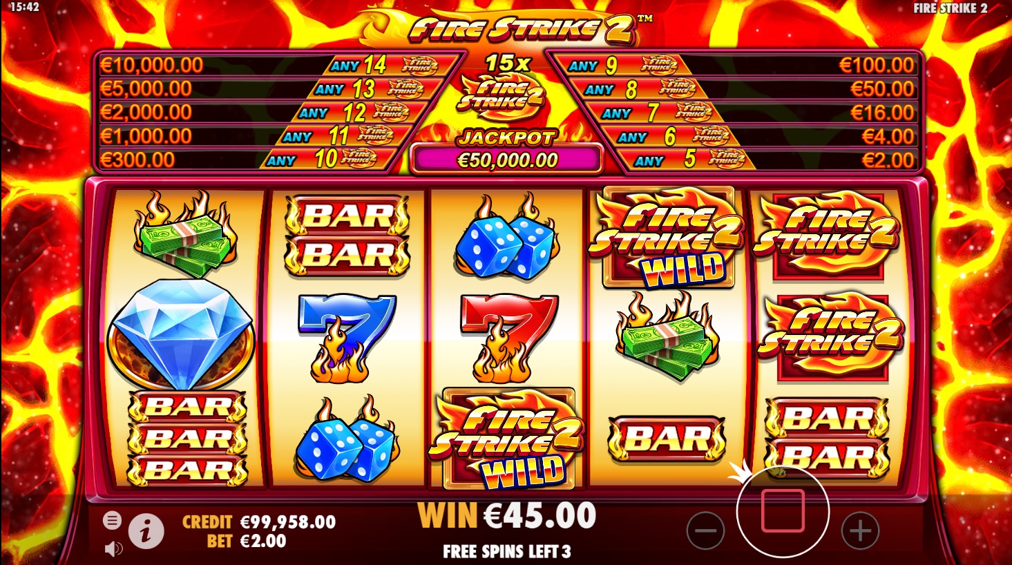 Fire Strike 2, Free spins feature
