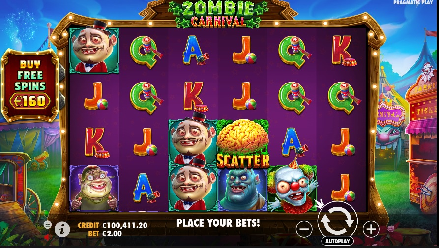 Zombie Carnival, Base slot game