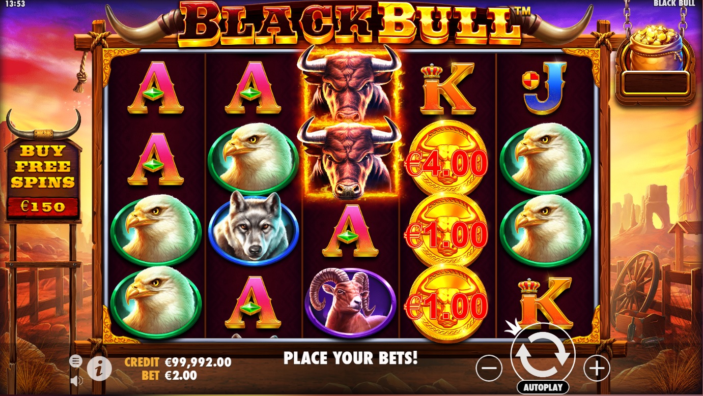 Black Bull, Base slot game