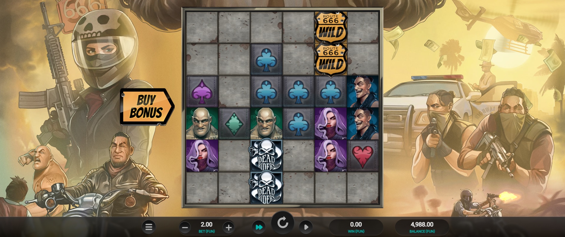 Dead Riders Trail, Base slot game