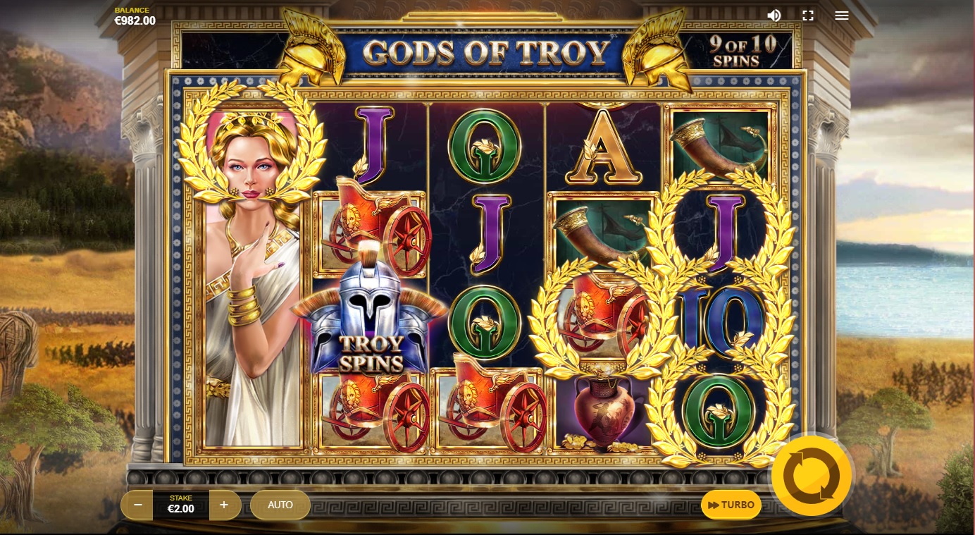 Gods of Troy, Base slot game