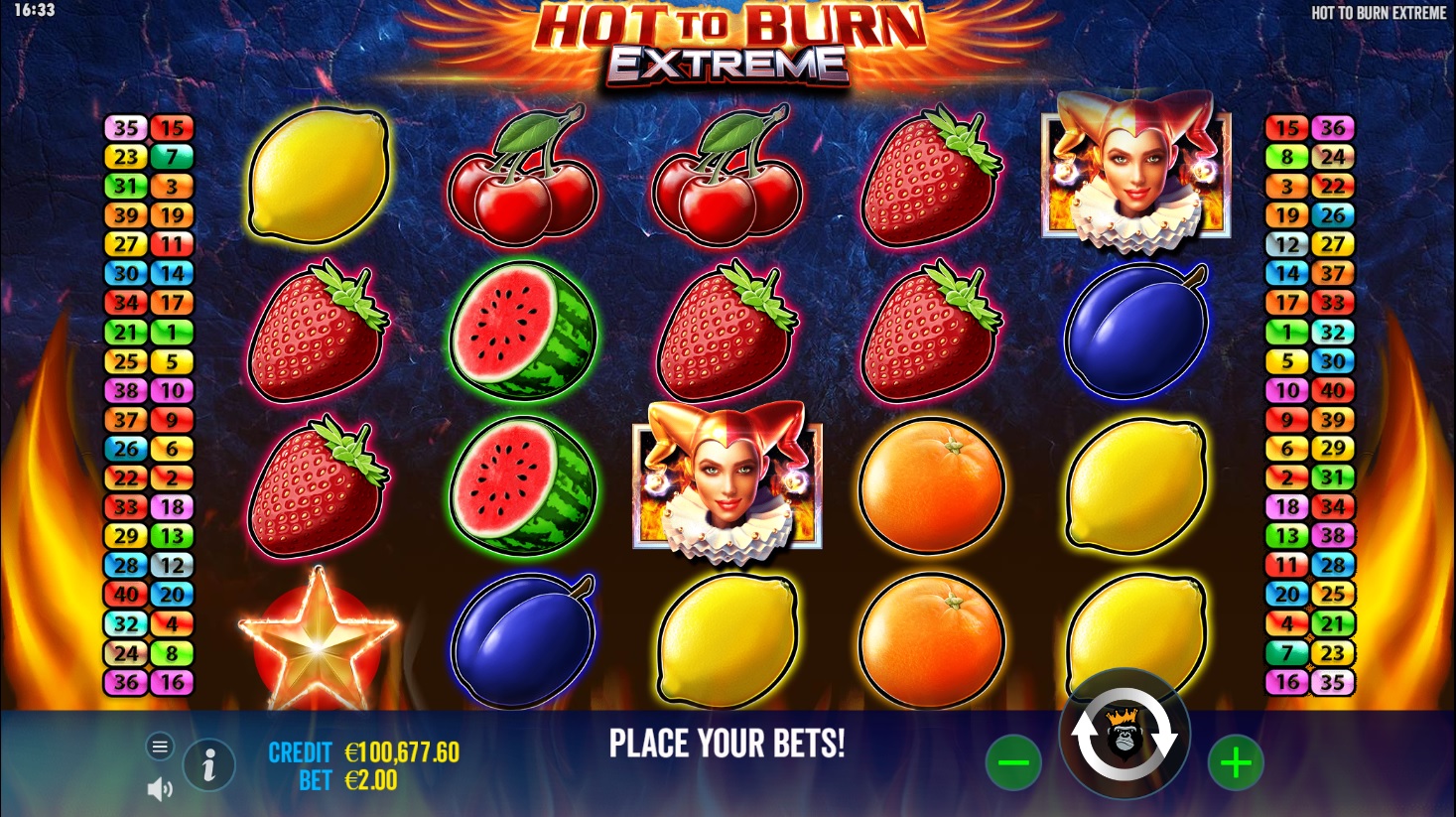 Hot to Burn Extreme, Base slot game