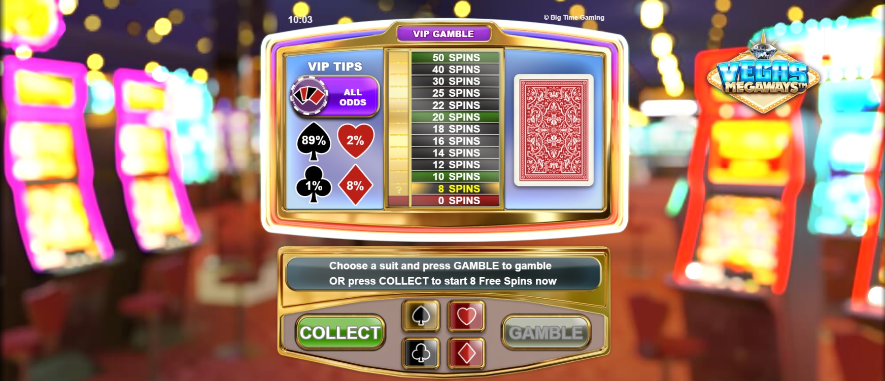 Vegas Megaways, bonus game