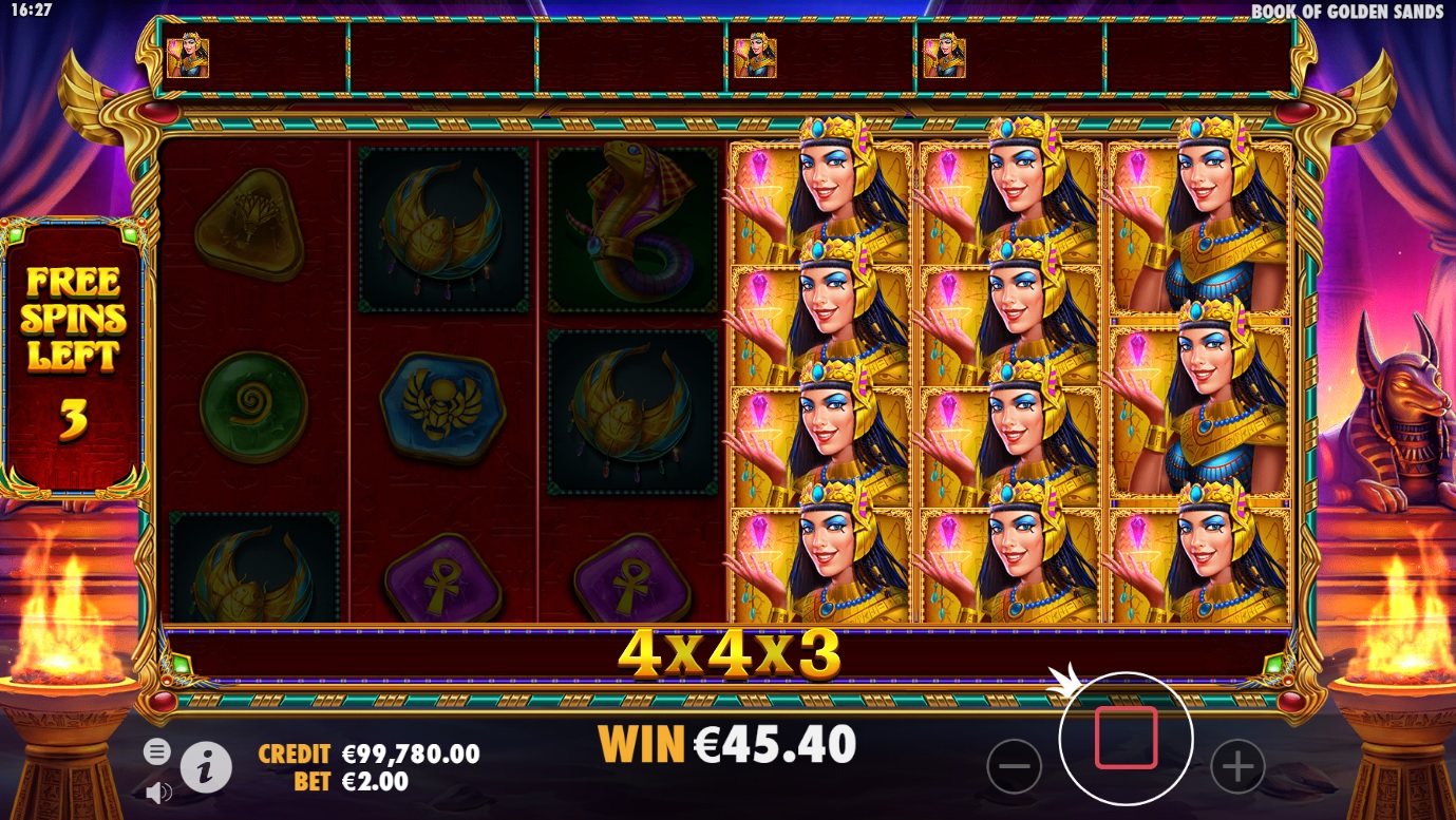 Book of Golden Sands, Free spins feature