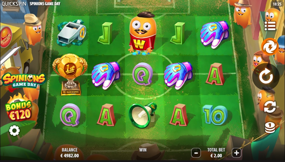 Spinions Game Day, main slot game