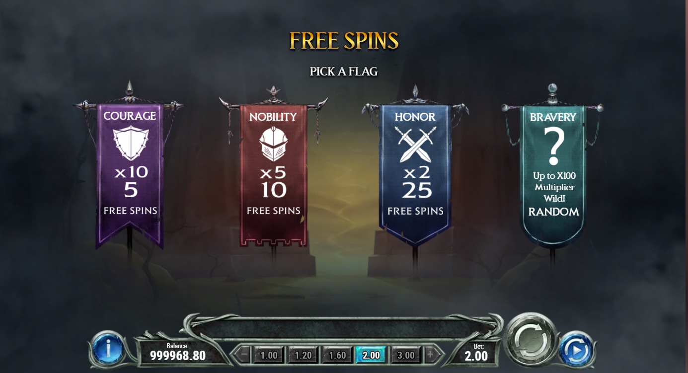 Clash of Camelot, Pick free spins