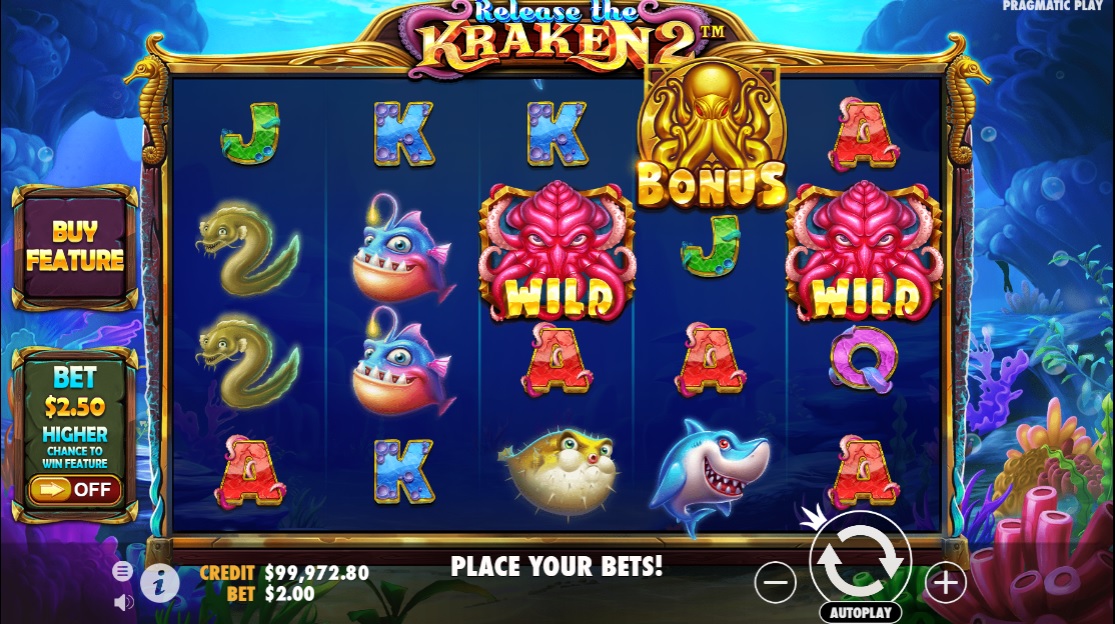 Release the Kraken 2, Base slot game