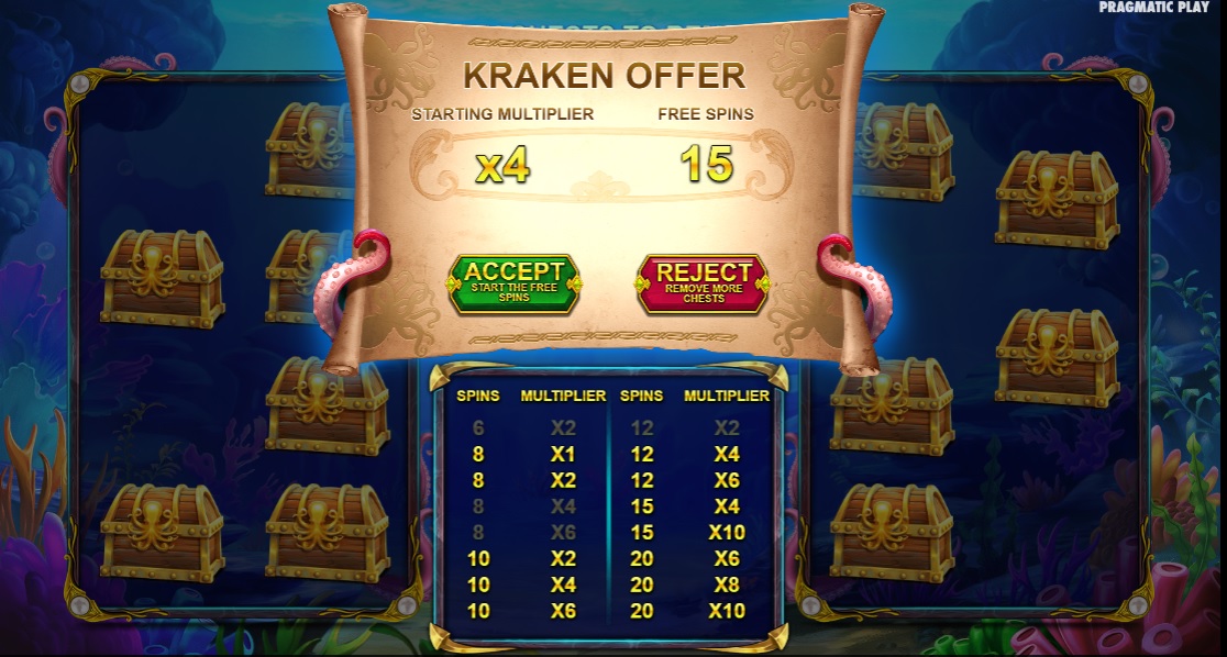 Release the Kraken 2, Gamble free spins