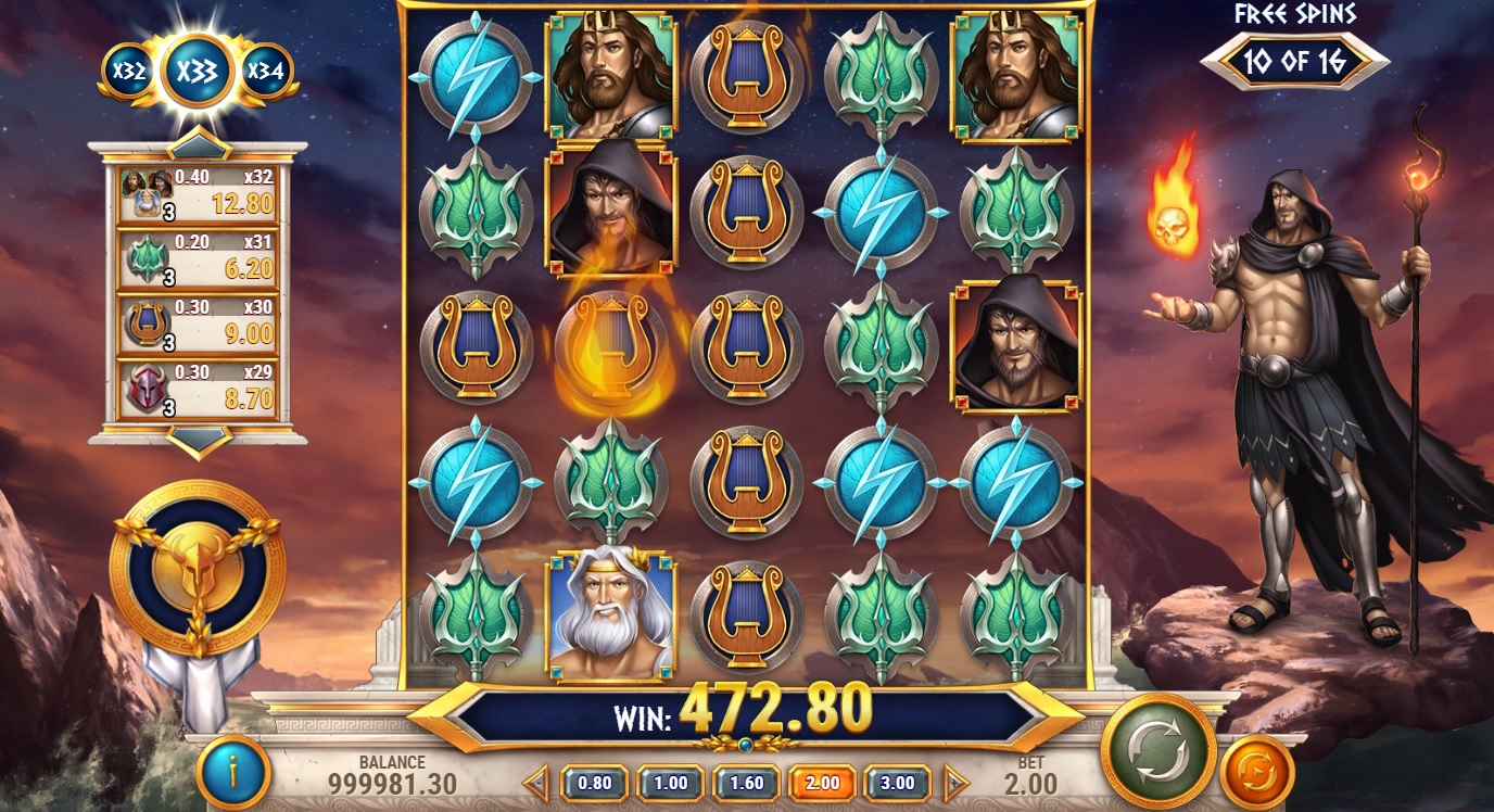 Rise of Olympus 100, Free spins feature
