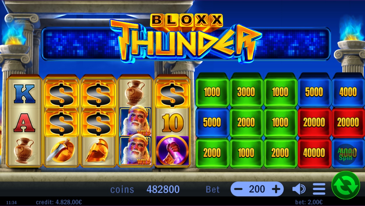 Bloxx Thunder, Base slot game