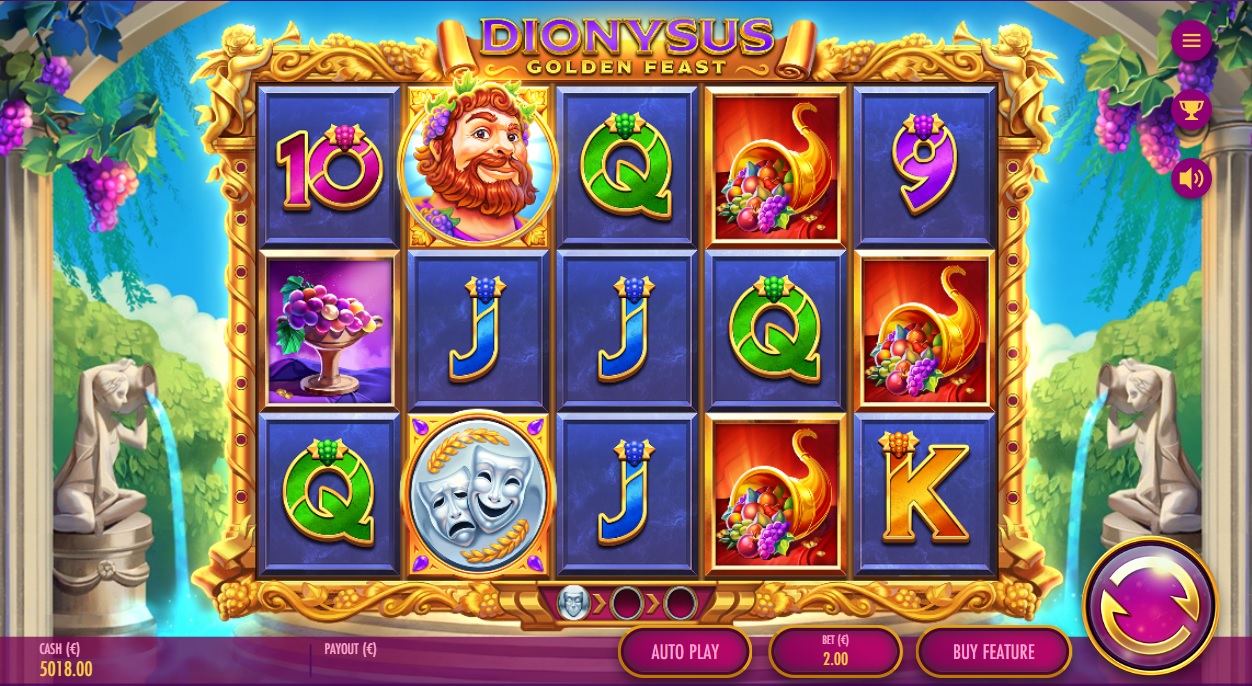 Dionysus - Golden Feast, Base slot game
