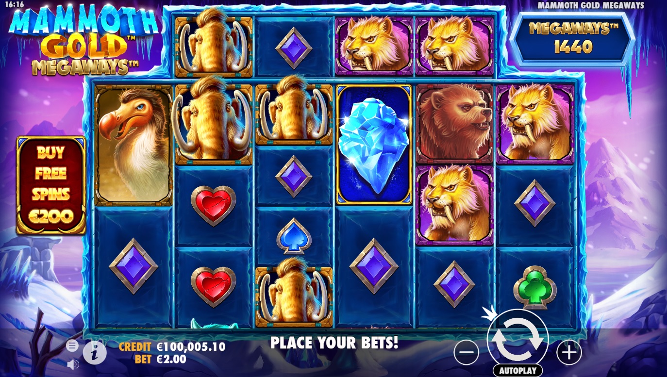 Mammoth Gold Megaways, Base slot game