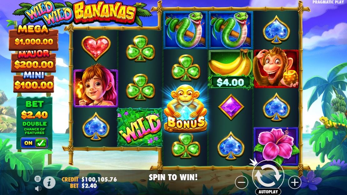 Wild Wild Bananas, Main slot game