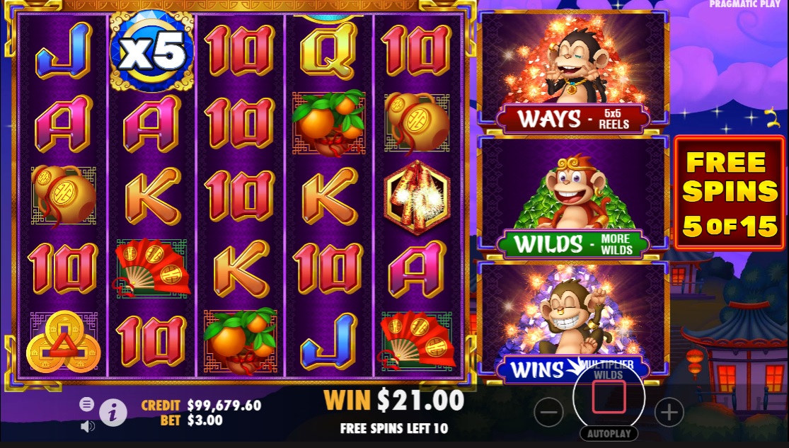 3 Dancing Monkeys, Free spins feature