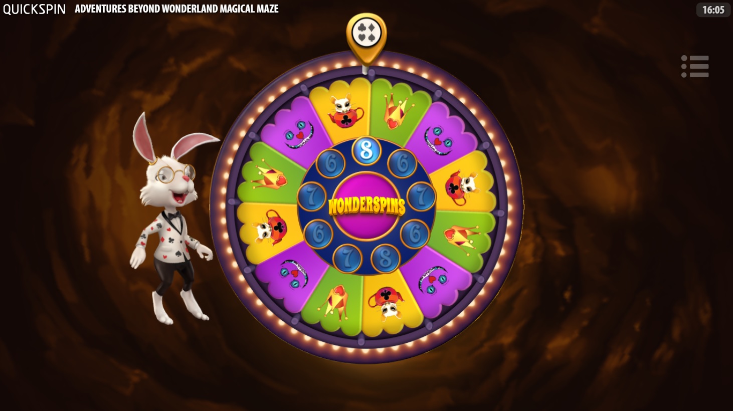 Adventures in Wonderland - Magical Maze, Free spins wheel