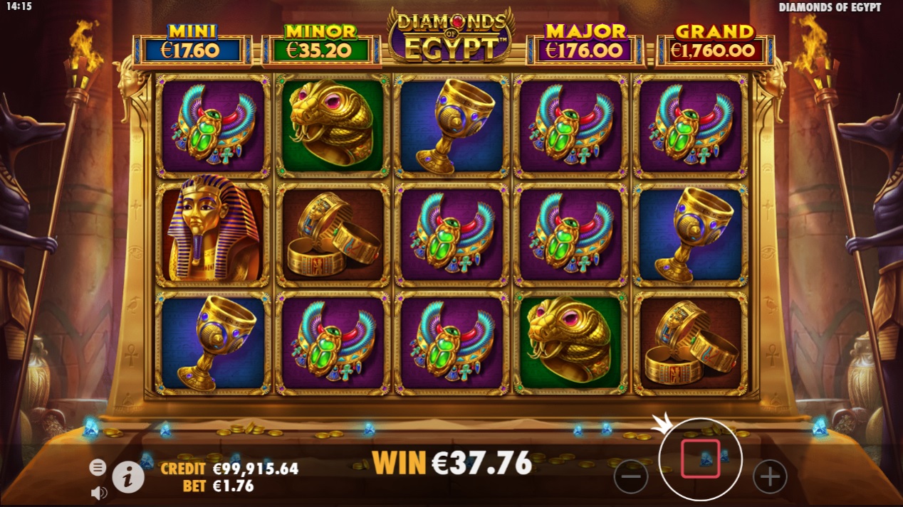 Diamonds of Egypt, Free spins feature