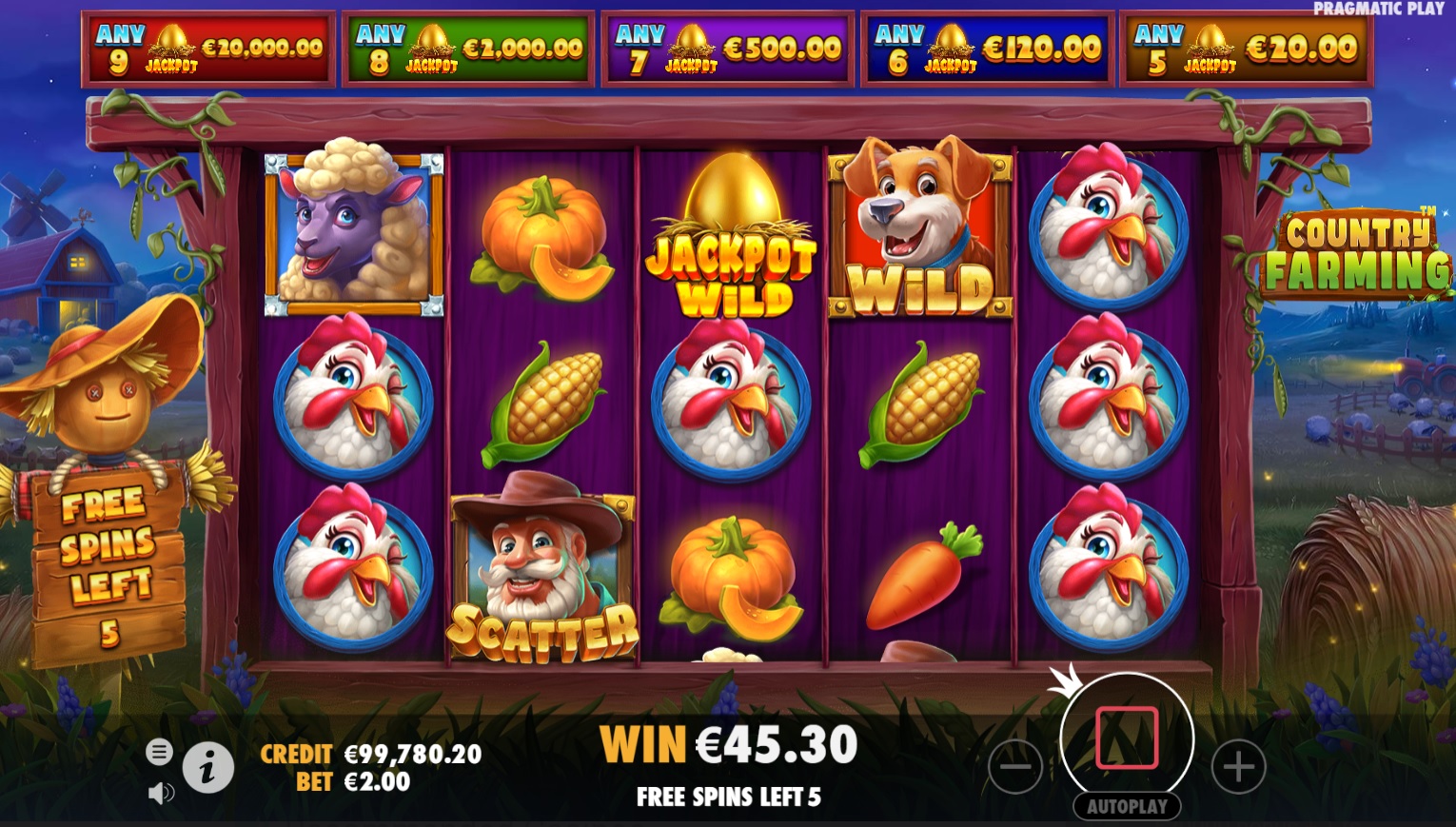 Country Farming, Free spins feature