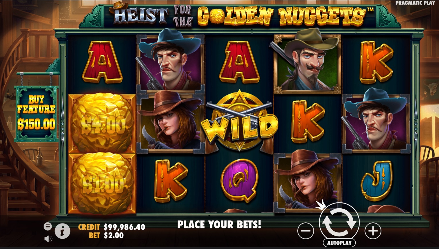 Heist for the Golden Nuggets, Base slot game