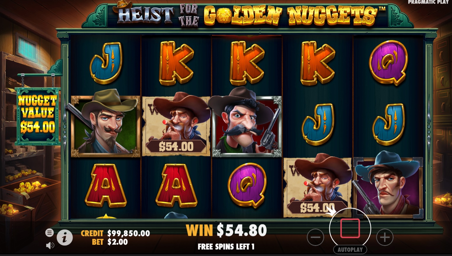 Heist for the Golden Nuggets, Free spins feature