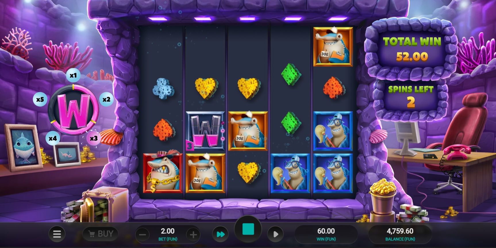 Shark Wash, Free spins feature