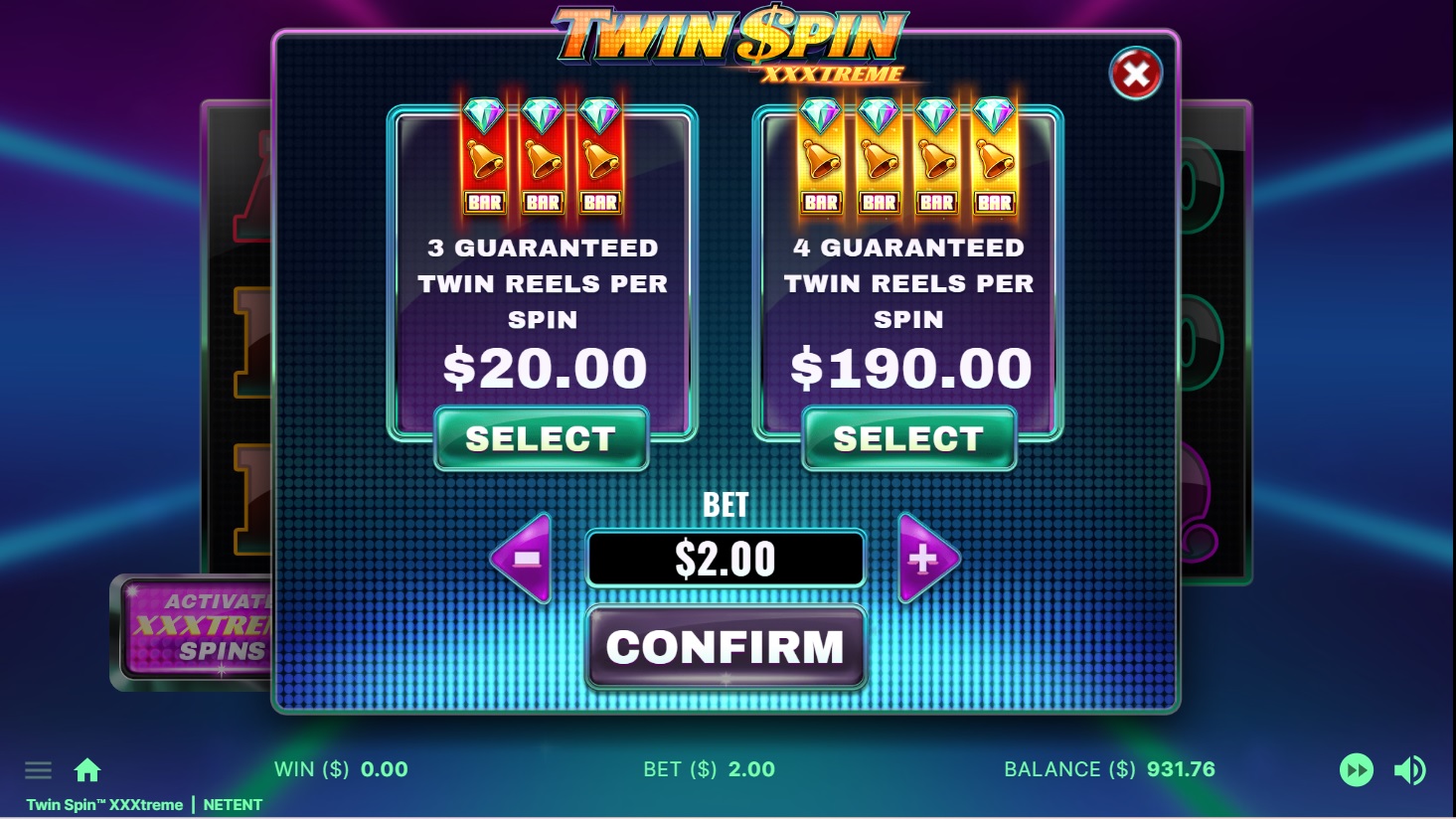 Twin Spin XXXtreme, Buy XXXtreme spins