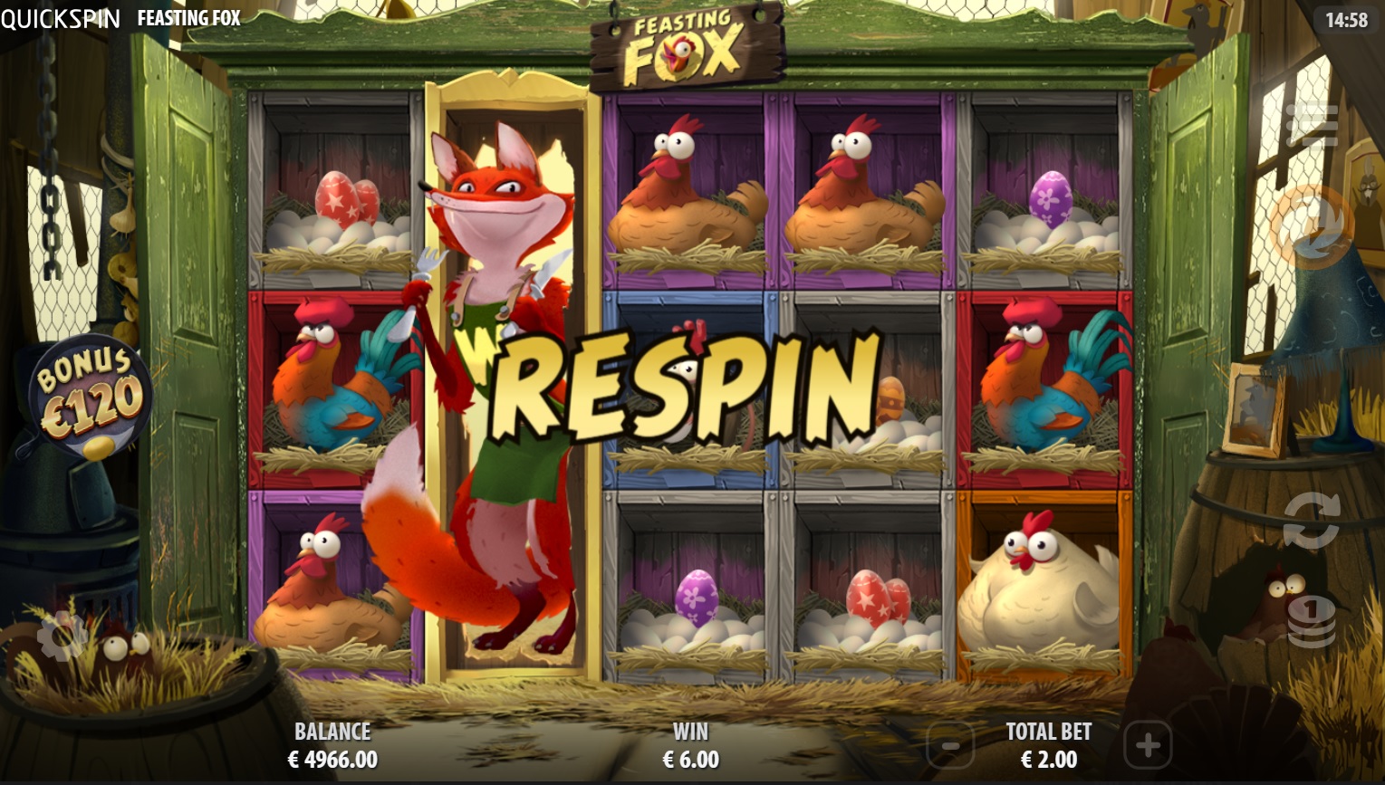 Feasting Fox, Respin feature