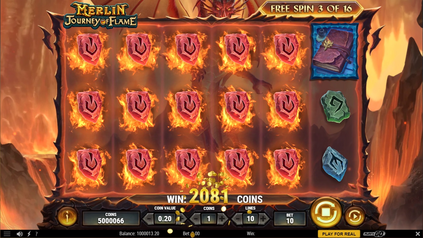 Merlin - Journey of Flame, Free spins feature