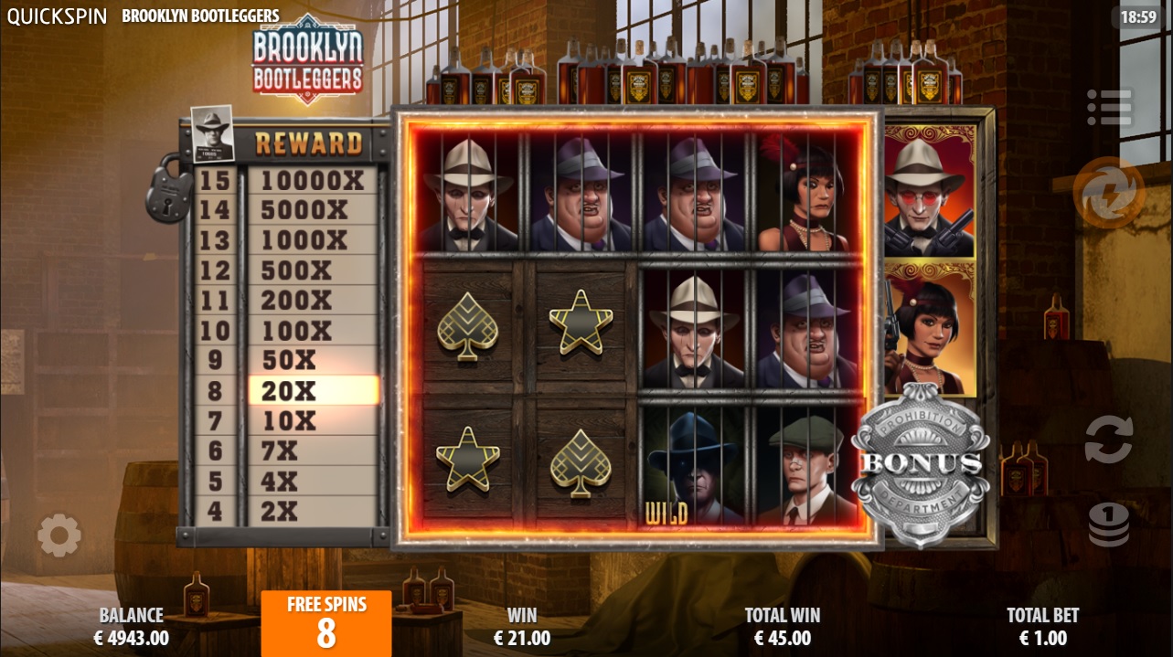 Brooklyn Bootleggers, Free spins feature