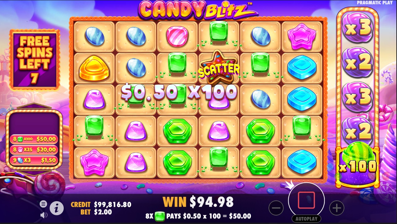 Candy Blitz, Free spins feature