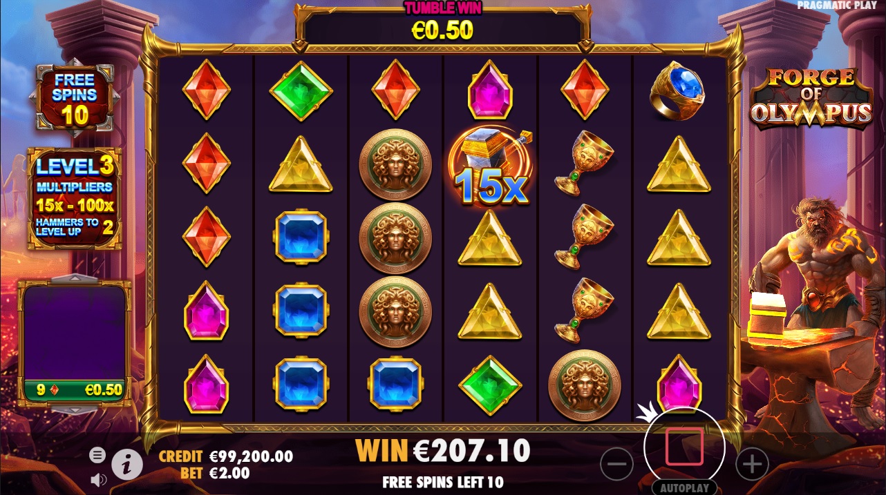 Forge of Olympus, Free spins feature