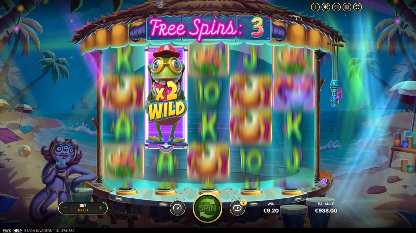 Beach Invaders, Free spins feature