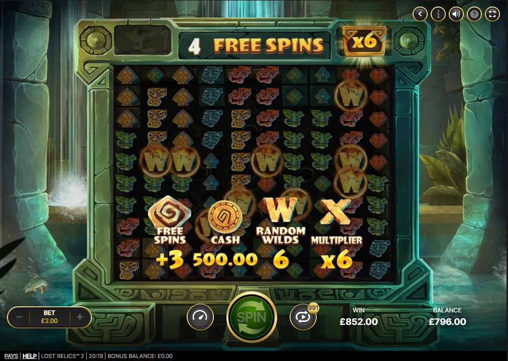 Lost Relics 2, Free spins feature
