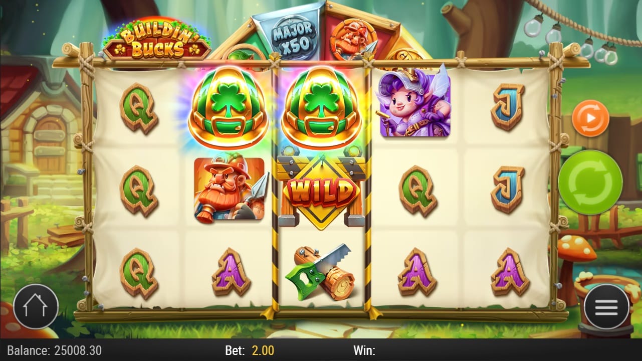 Buildin' Bucks, Base slot game