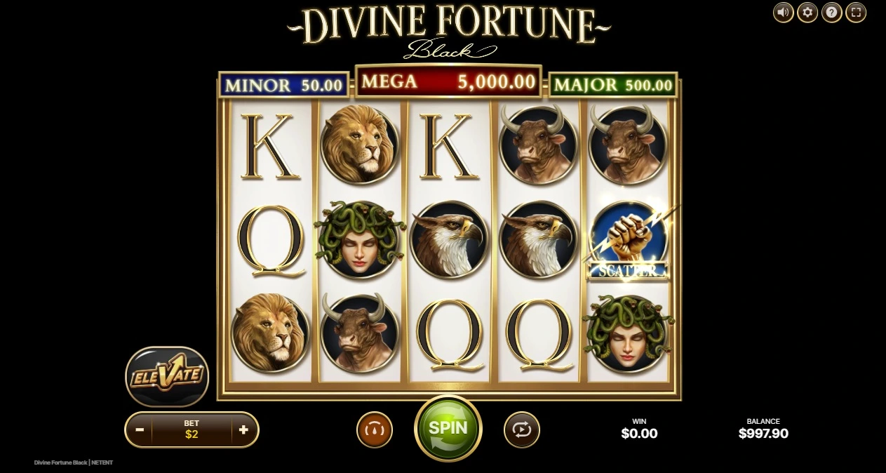 Divine Fortune Black, Base reels