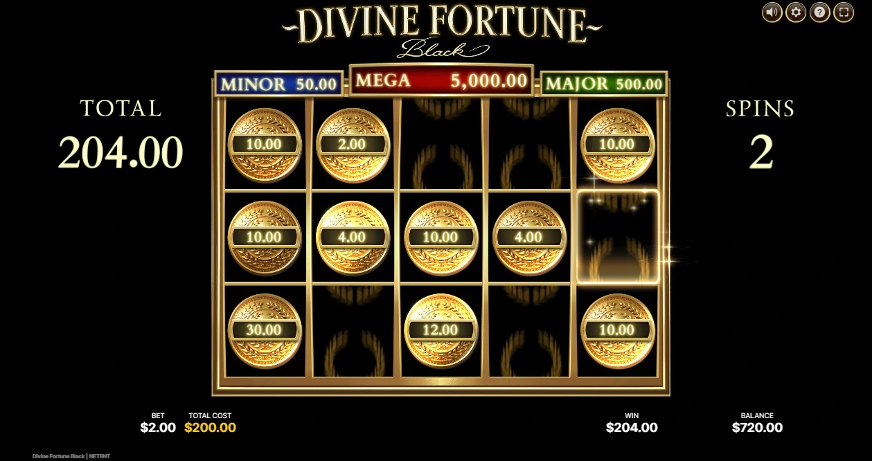 Divine Fortune Black, Fortune Spins
