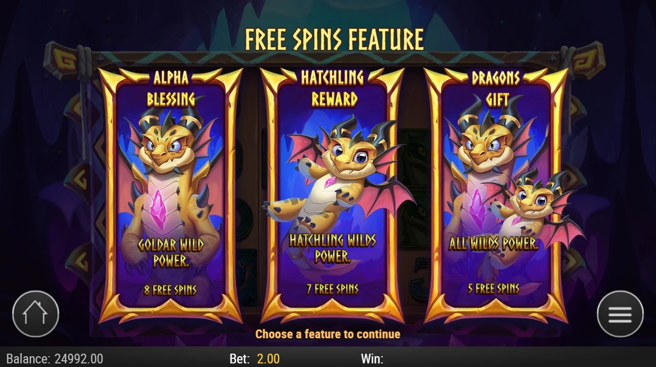 Dragonfates Favor, Pick free spins