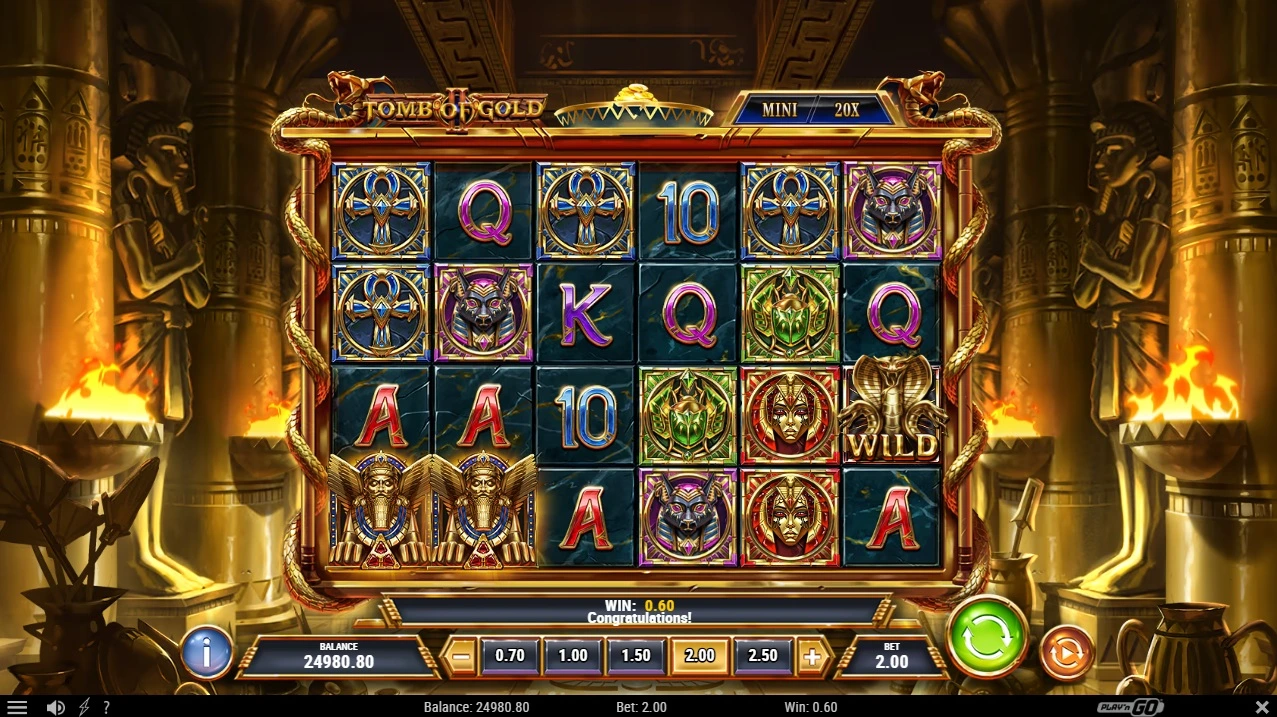 Tomb of Gold 2, Base reels